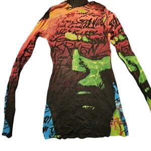 Multicolor Graphic Long Sleeve Top